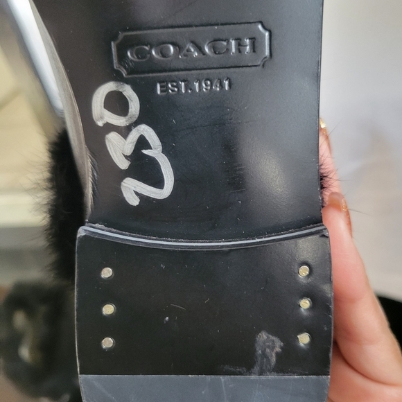 Coach NWOT Leather/Fur Boots - Picture 3 of 3